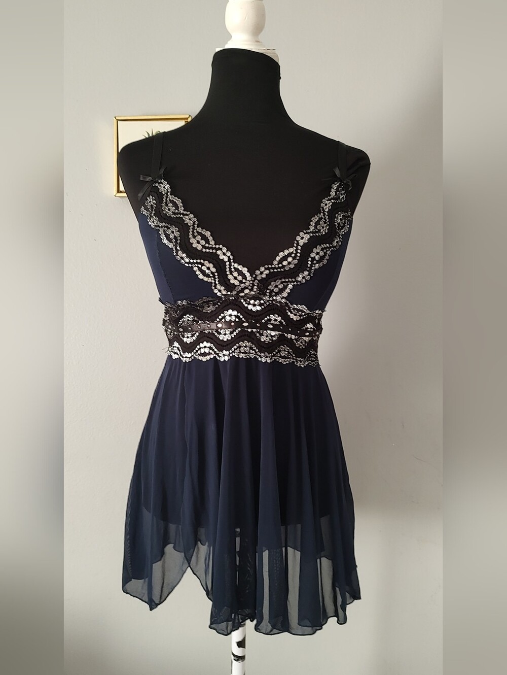 Yandy Black Lace & Sequin Lined Lingerie